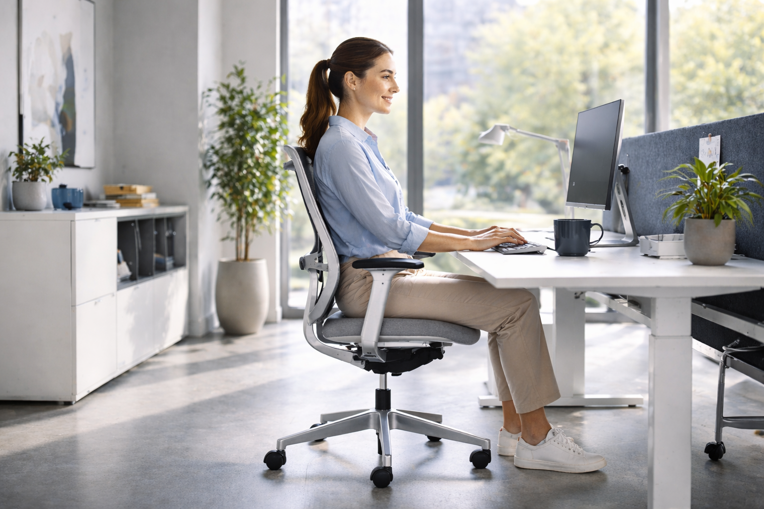 Lächelnde Person: Herrmann und Partner -ergonomisch sitzen