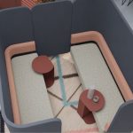 Konzeptionelle Raumskizze eines modernen Kommunikationsbereichs von Febrü